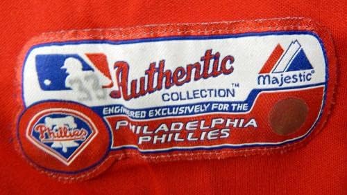 2011-13-as Philadelphia Phillies Jake Sweaney 4 Játék Használt Piros Mez ST BP 46 016 - Játék Használt MLB Mezek