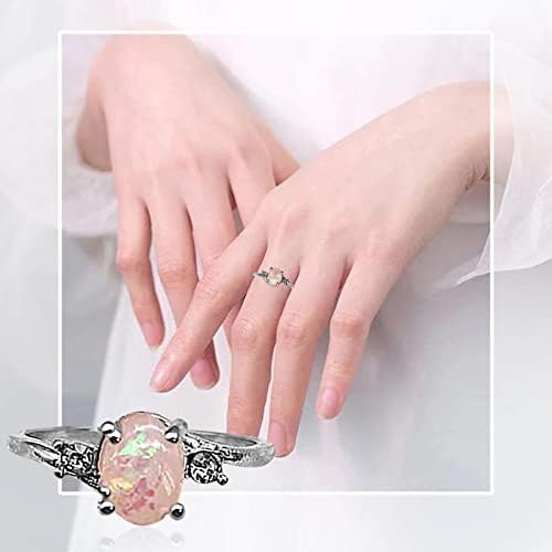 Fuvola Gyűrű Gyönyörű Női Ezüst Gyűrű Ovális Vágott Hamis Gyémánt Ékszerek Szülinapi Javaslat Ajándék Menyasszonyi Eljegyzési