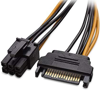 Atneway 6 Pin SATA 15 Tűs Kábel (SATA 6 Tűs PCIe), SATA 15 Tűs 6 Tűs PCI Express (PCIe) Grafika, Videó Kártya hálózati