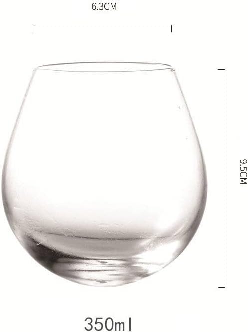 N/A 2 Pack Koktél Szemüveg Sör Pohár Szemüveg Bár Fél Iszik Whiskyt Szemüveg 350ml (Szín : Egy, Méret : 9.5 cm*6.3 cm)