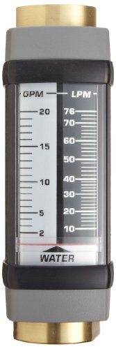 Hedland H605B-015 Áramlásmérő, Réz, Használható Víz, 1 - 15 gpm Áramlási Tartomány, 1/2 NPT Női