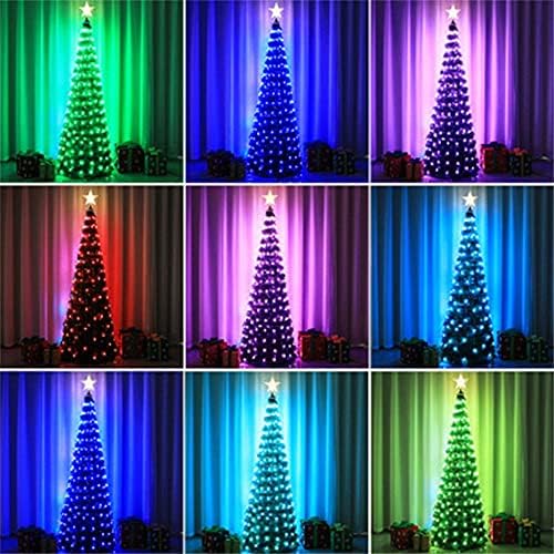 4ft=1,2 m-es Színek Módosítása Vízálló karácsonyfa Fénye 16 Csík Összecsukható LED Fa, Fa Tetején Csillag Pont a Kert