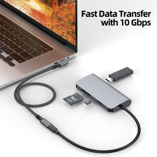USB-C Hosszabbító Kábel 1.5 ft 2 Csomag, USB C Extender Kábel Férfi-Nő 4K Videó Kábel,Gen 2 10 gbps,90 Fokos C Típusú