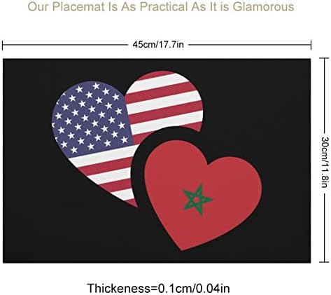 Marokkó amerikai Zászló PVC Táblázat Szőnyeg Mosható Placemats Terítő Asztal Pad Asztal