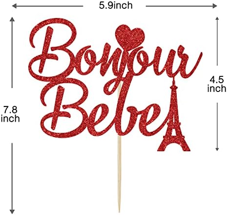 Bonjour Bebe a Eiffel-Torony Torta Topper, Ó, Bébi, a Nemek közötti Mutatják, francia Paris Témájú babaváró Party Dekoráció
