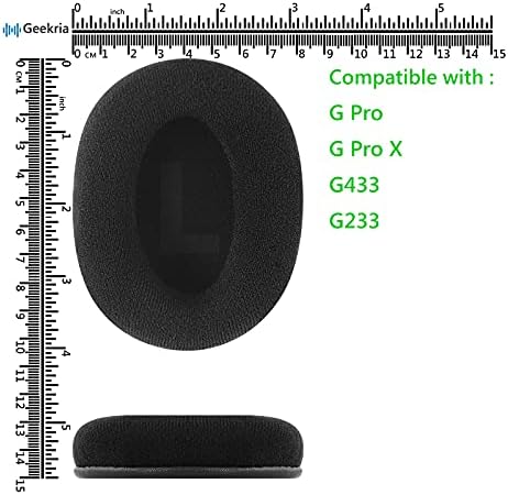 Geekria Kényelem Velúr Csere fülvédő a Logitech G Pro, G Pro X, G433, G233 Fejhallgató Fülpárna, Ear Fülhallgató Párna,