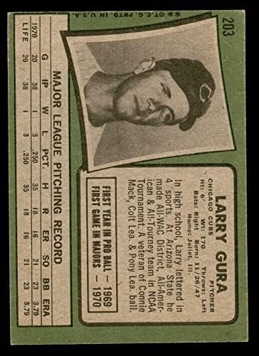 1971 Topps 203 Larry Gura Chicago Cubs (Baseball Kártya) EX/MT+ Cubs