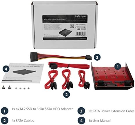 StarTech.com 4-Meghajtó M. 2 SSD (NGFF), hogy SATA Merevlemez Adapter 3.5 Drive Bay - Támogatja a 2230/2242/2260/2280/22110