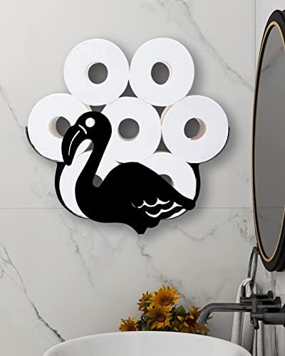 Aranyos Flamingo Wc-Papír Tároló, Fém Állat Art Dekor Wc Papír tartó Állvány, Falra Szerelhető Fürdőszoba Szövet Tartók