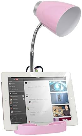 Limelights LD1002-PNK Hattyúnyak Szervező iPad Állvány vagy Könyv Birtokosa asztali Lámpa, Rózsaszín 6,5 x 6,5 x 18.5