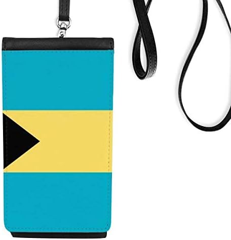 A Bahama-Szigetek Nemzeti Zászló Észak-Amerikai Ország Phone Wallet Pénztárca Lóg Mobil Tok Fekete Zseb
