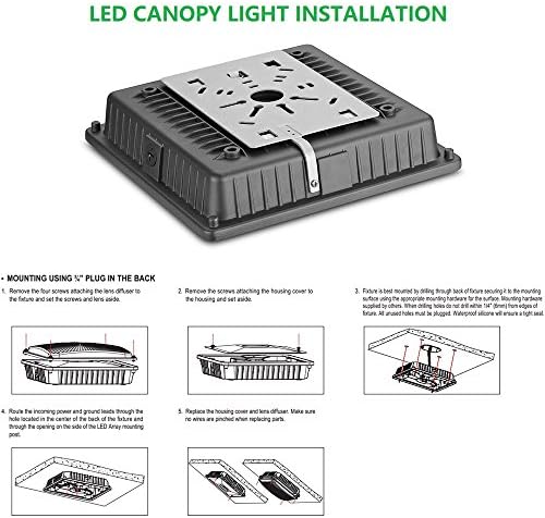 1000LED LED Mennyezet Lámpa 45W, Mennyezeti Lámpatestek 5300LM, Nappal 5000K, 175W HID/HPS Csere, Vízálló, IP65, 10