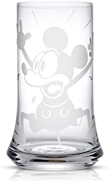 JoyJolt Disney Ajándékok, Mickey 'Yikes!' 4pc Kristály Whiskys Poharat Beállítva. 18.5 oz Üveg pohár Disney pohár Gyümölcslé