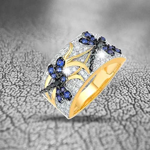 Női Gyűrű Nők Ígéret Gyűrű Divat DragonflysDiamond Gyűrű Hölgyek Mutatják Személyiség Eljegyzési Gyűrű, jegygyűrű, a
