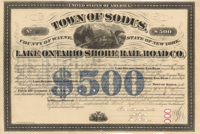 Az Ontario-Tó Partján Vasút Zrt. - $500 vagy 100 Bond