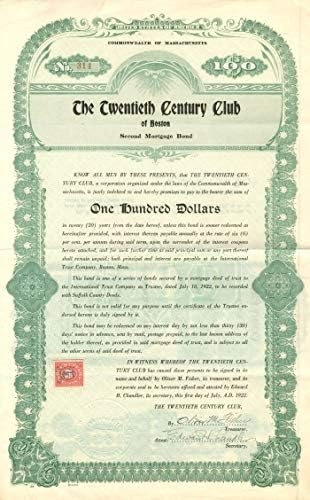 Huszadik Század Klub Boston - $100 Bond