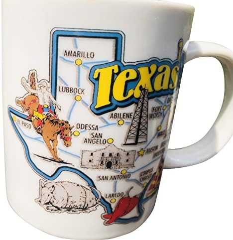 Texas Városok Kávé, Tea Bögre Régi Képek Austin San Antonio Dallas Houston Lubbock Waco