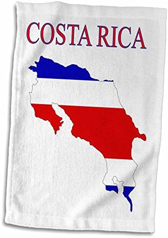 3D Rose Kép Egzotikus Costa Rica Térkép Zászló Színei kéztörlő, 15 x 22