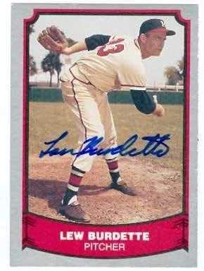 Lew Burdette dedikált Baseball Kártya (Milwaukee Bátrabbak) 1988-Csendes-óceáni 68 Baseball-Legenda - Dedikált Baseball
