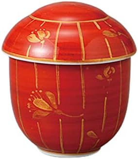 Yamashita Kogei 714811022 Steambowl, Piros Maki Arany Virág Maru Tál, 3.0 x 2.7 x 3,4 cm (7,5 x 6.8 x 8.6 cm)