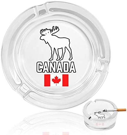 Kanada Jávorszarvas Zászló Üveg Hamutartót Cigaretta Kerek hamutartó Hordozható Ash Birtokos Esetben a Beltéri Kültéri