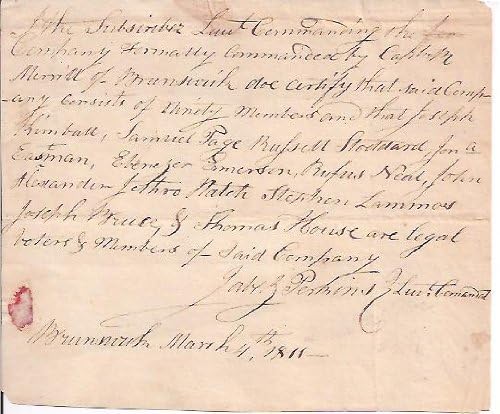 1811 Brunswick Milícia Katonák Jóváhagyott Szavazás