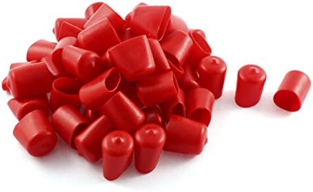 Aexit Puha Műanyag Erősítő Telepítés PVC Szigetelésű Végén Ujjú Caps Fedezze 20mm Dia Hő-Zsugorodó Cső 50Pcs Piros