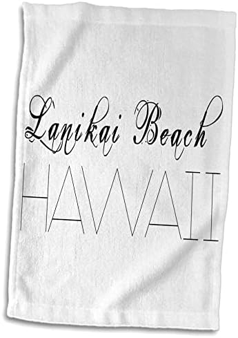 3dRose Amerikai Strandok - Lanikai Tengerpart, Hawaii, fekete, fehér, Törölköző (twl-276046-3)
