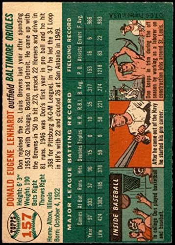 1954 Topps 157 Ne Lenhardt Baltimore Orioles (Baseball Kártya) Dean Kártyák 5 - EX Orioles