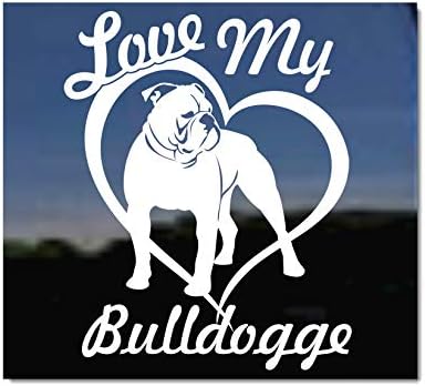 Szeretem A Bulldogge | NickerStickers® Vinil Olde English Bulldogge Kutya Matrica