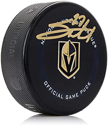 Shea Theodore Vegas Arany Lovagok Aláírt Hivatalos Játék Puck - Dedikált NHL Korong