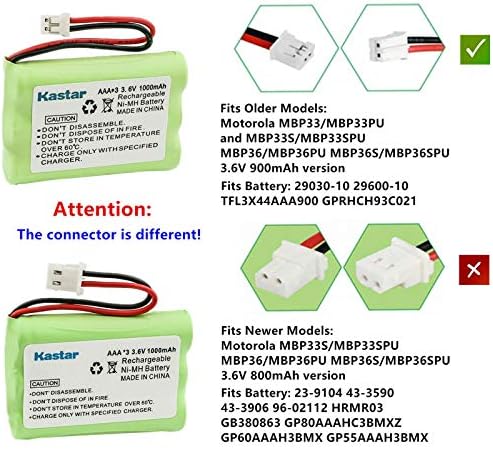 Kastar 6-Pack Ni-MH Akkumulátor 3.6 V 1000mAh Csere Motorola Digitális Video-bébifon MBP18, MBP18/2, MBP18/3, MBP18/4,