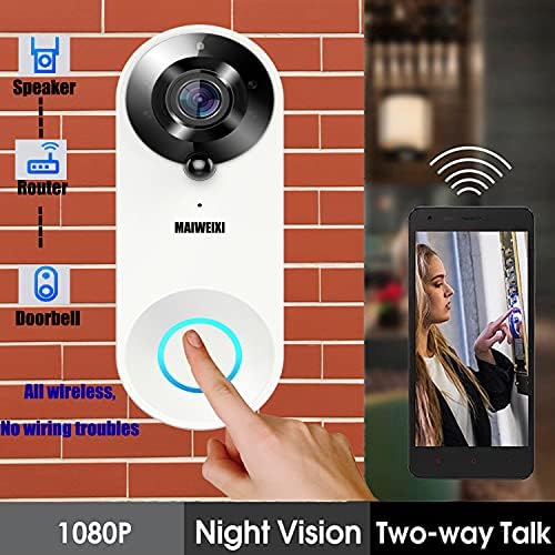 WiFi Smart Videó Csengő HD Otthoni Vezeték nélküli Biztonsági Kamera 1080p Csengő, 2-utas Audio IR éjjellátó Vizuális