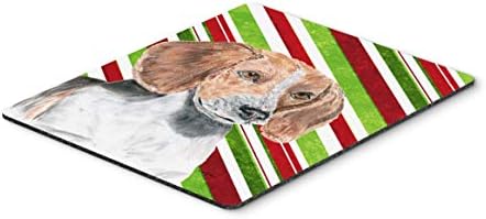 Caroline Kincsek SC9621MP angol Foxhound Candy Cane Karácsony, egérpad, Forró Pad vagy Trivet, a Home Office Játék Működő