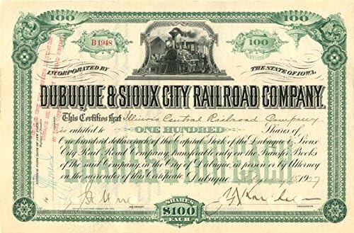 Dubuque, valamint Sioux City-Vasút Zrt. - Raktáron Bizonyítvány