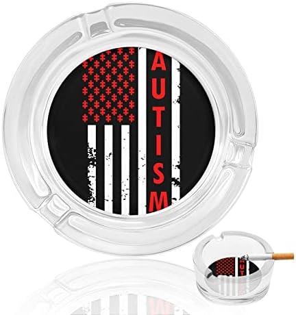 Autizmus Amerikai Zászlót A Dohányzás Hamutartó Üveg Cigaretta, Szivar Hamutartó Egyéni Dohányos Jogosult Kör Esetében