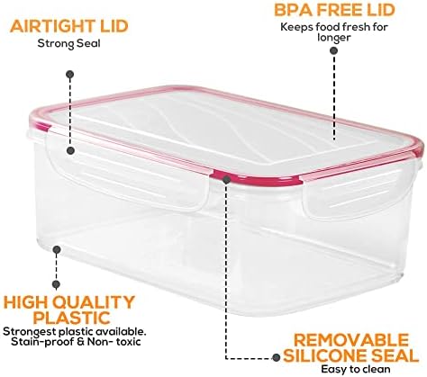 Utópia Konyhában Műanyag Étel Konténerek Set - Csomag 24 (12 Konténerek & 12 Snap Fedéllel) az Élelmiszer-Tároló Tartályok