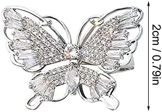 Női Gyűrű Divat Gyűrű Női Pillangó Réz Gyűrű Luxus Nyitott Gyémánt Gyűrű Fényes Kristály Sztereó Esküvői Zenekar a Nők