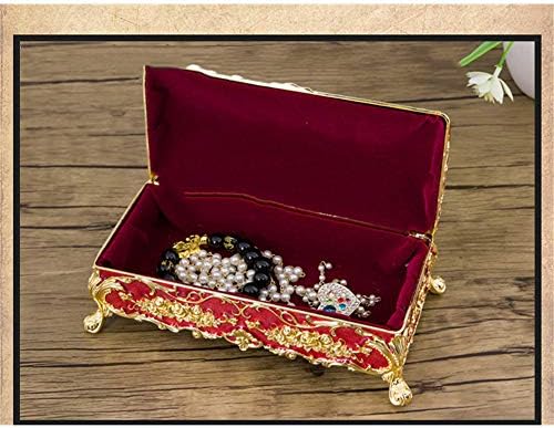 DEKIKA Mini gyönyörű ékszer tároló doboz,Bizsu Mezőbe,Téglalap alakú, Rózsa Virág ékszerdoboz, Születésnap, Esküvő,