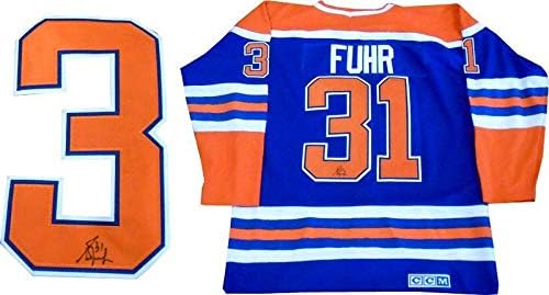 Grant Fuhr Dedikált Edmonton Oilers Jersey - Dedikált NHL-Mezek