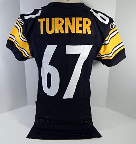 2011 Pittsburgh Steelers Turner 67 Játék Kibocsátott Fekete Jersey 46 DP21362 - Aláíratlan NFL Játék Használt Mezek