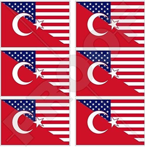 USA-Amerikai Egyesült Államok & TÖRÖKORSZÁG Amerikai-török Zászló 40 mm-es (1,6) Mobil mobiltelefon Vinil Mini Matrica,